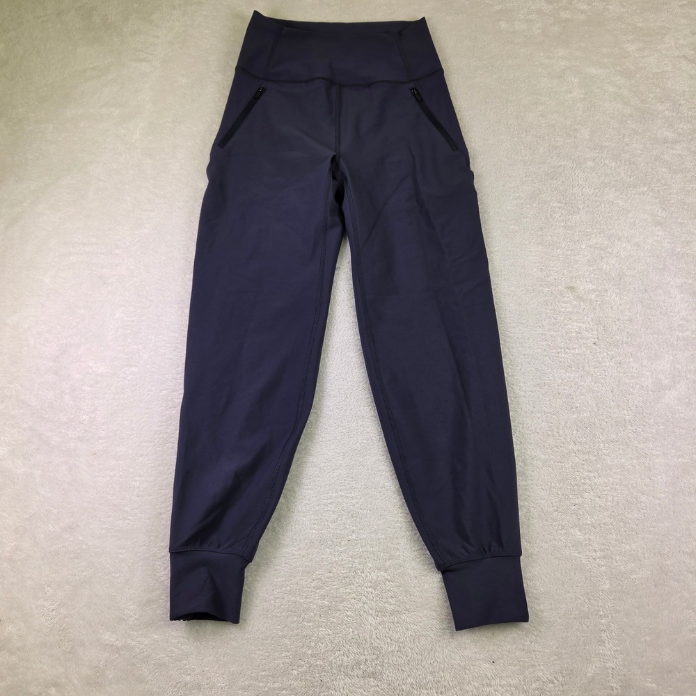 Peloton Womens High Rise Zippered Pocket Jogger Pants Navy Blue Small